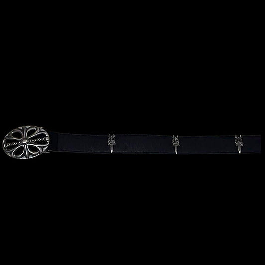 Black Chrome Strapped Belt - Twel2Three