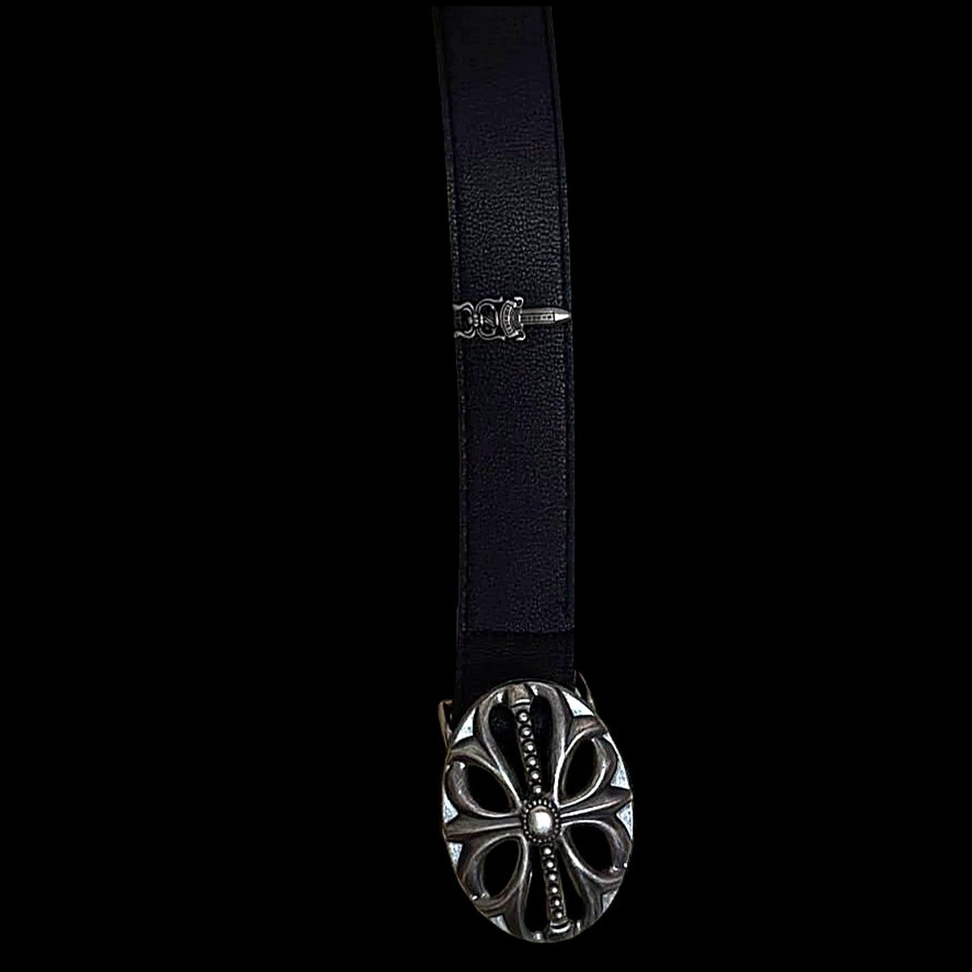 Black Chrome Strapped Belt - Twel2Three