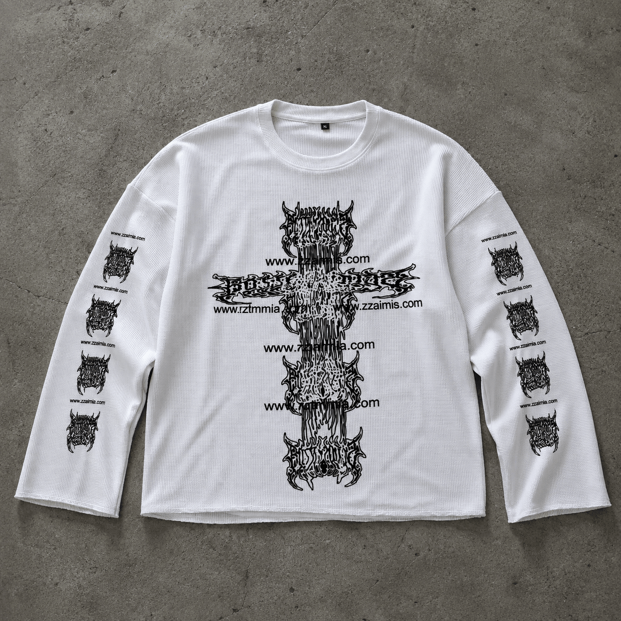 “Chaos Script” Waffle Tee - Twel2Three