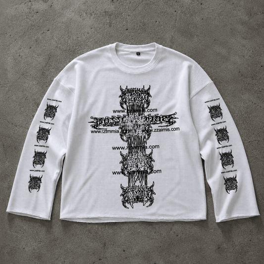 “Chaos Script” Waffle Tee - Twel2Three