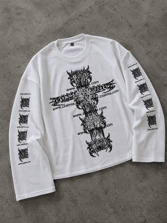 “Chaos Script” Waffle Tee - Twel2Three