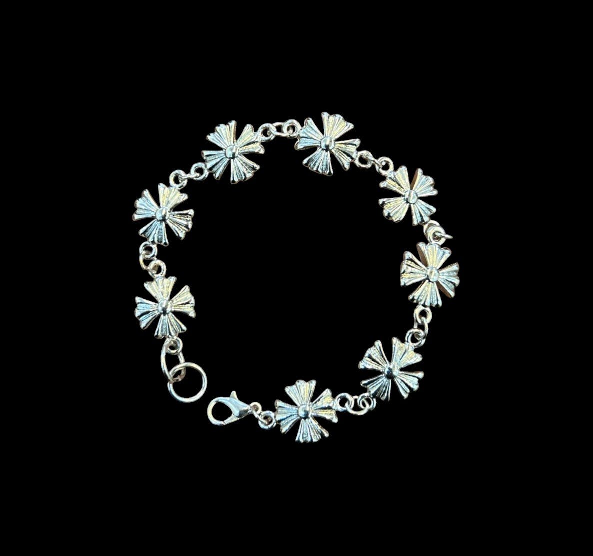 Chrome Cross Chain Bracelet - Twel2Three