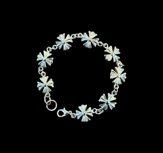 Chrome Cross Chain Bracelet - Twel2Three