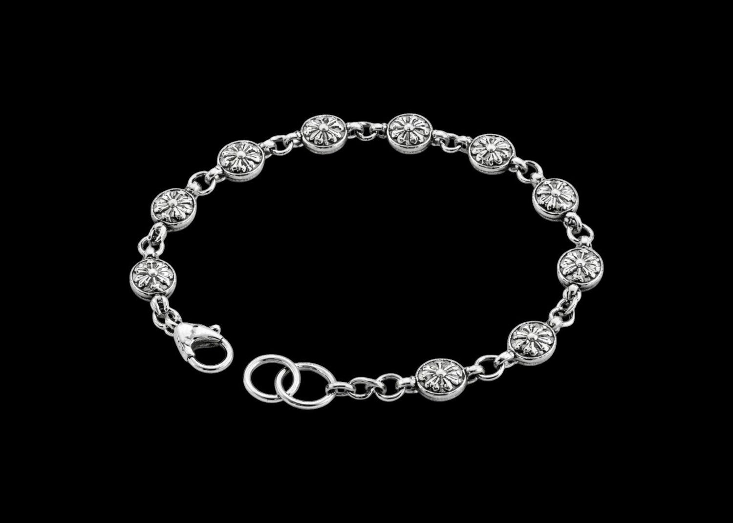 Chrome Rosette Link Bracelet - Twel2Three