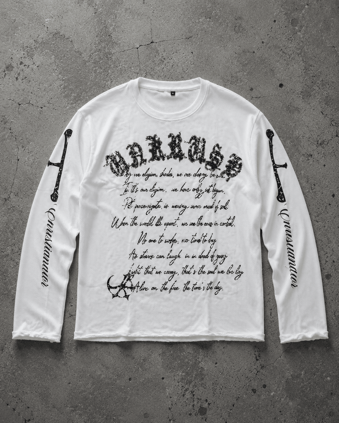 “Grave Script” Waffle Tee - Twel2Three