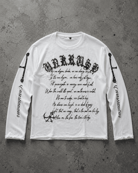 “Grave Script” Waffle Tee - Twel2Three