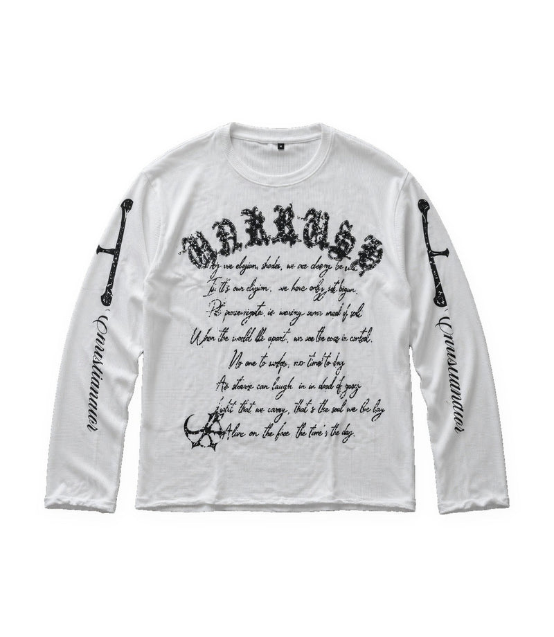 “Grave Script” Waffle Tee - Twel2Three