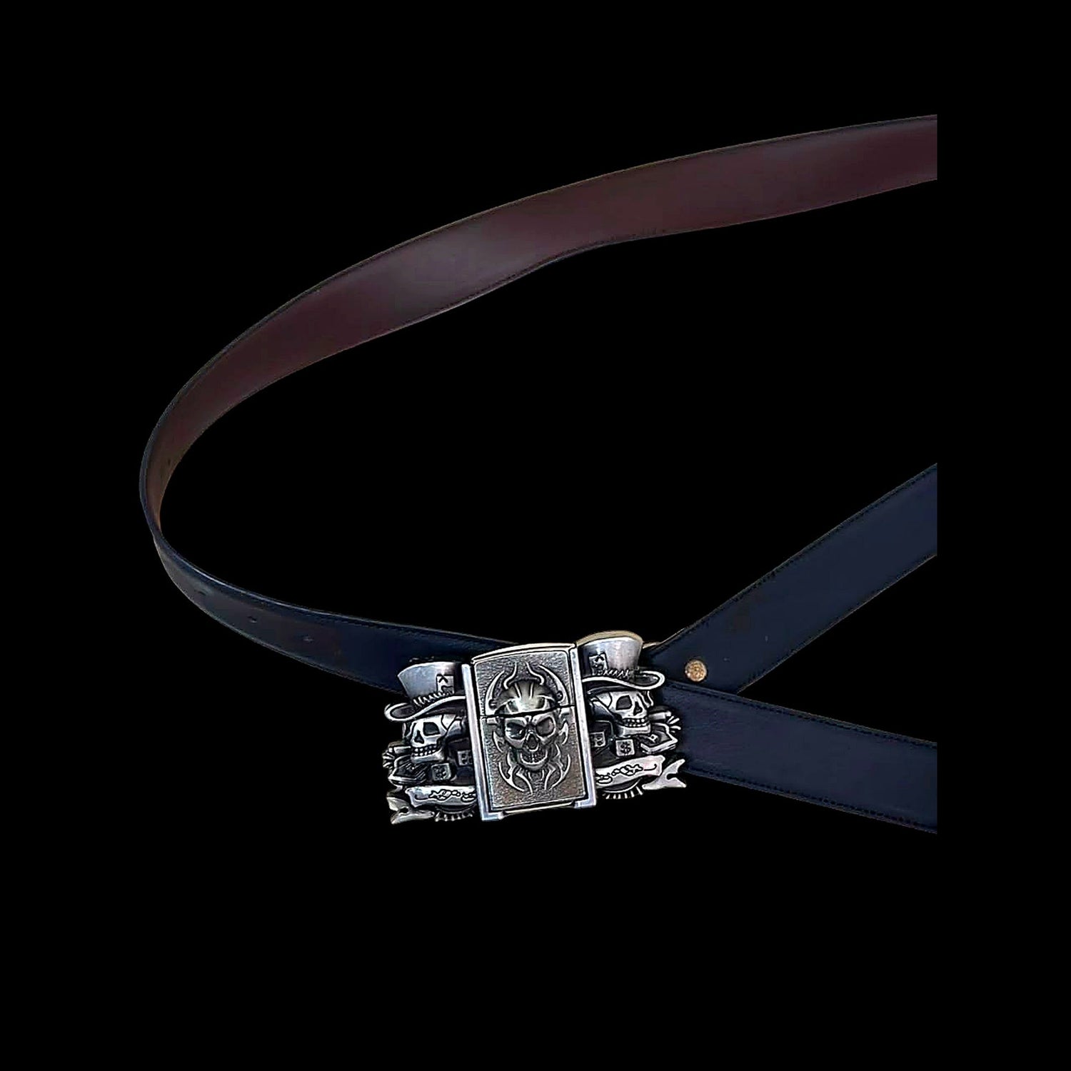 Skull Inferno Lighter Belt - Twel2Three