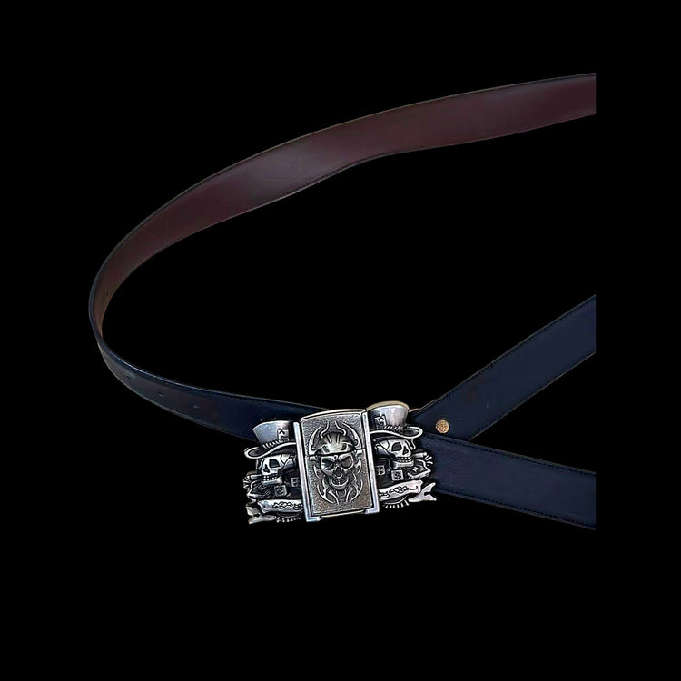 Skull Inferno Lighter Belt - Twel2Three