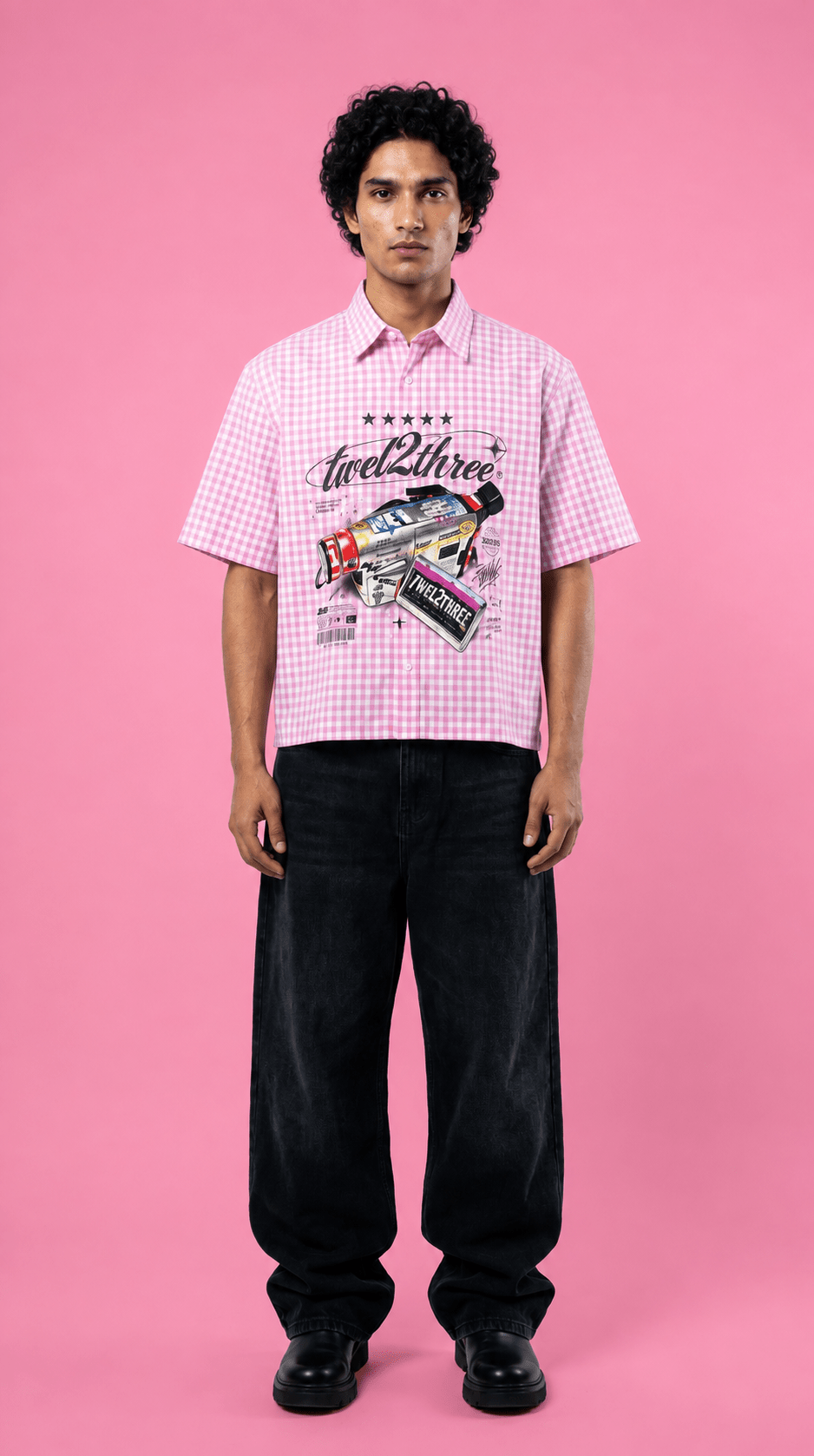 “TAPE 1223” Boxy Shirt - Twel2Three