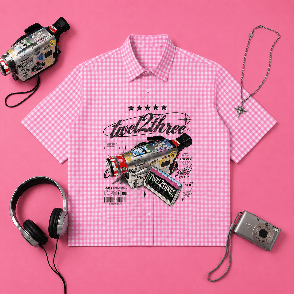 “TAPE 1223” Boxy Shirt - Twel2Three