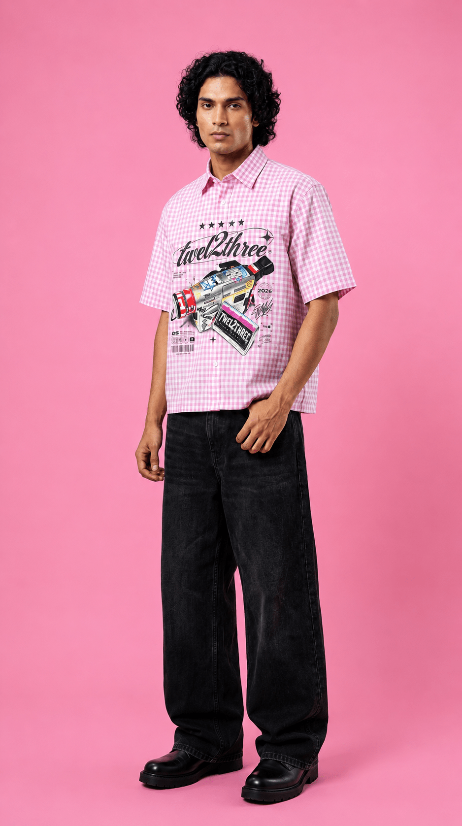 “TAPE 1223” Boxy Shirt - Twel2Three