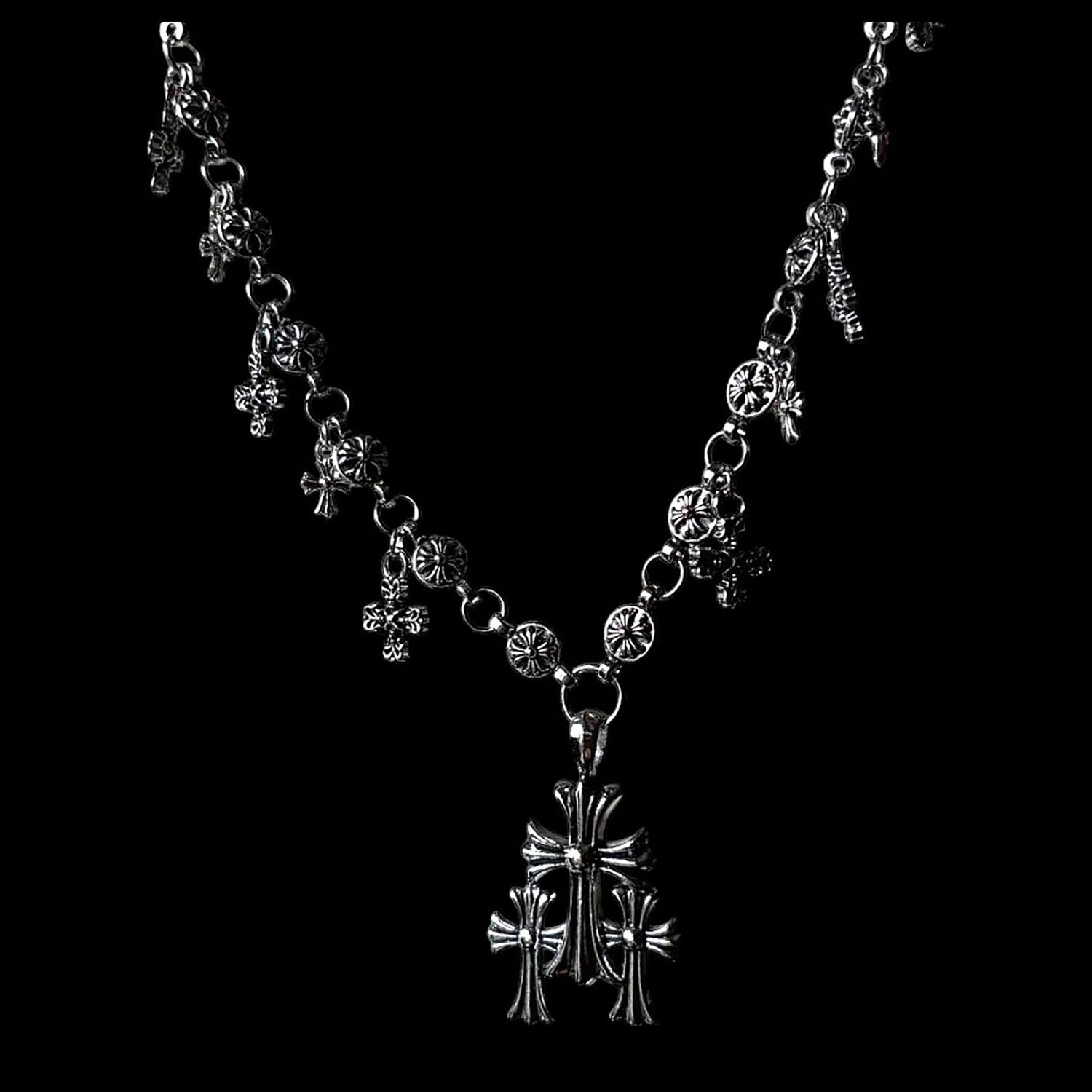 Triple Cross Charm Necklace - Twel2Three