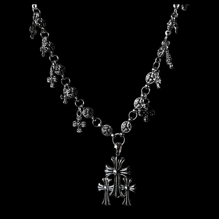 Triple Cross Charm Necklace - Twel2Three