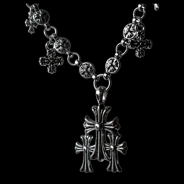 Triple Cross Charm Necklace - Twel2Three