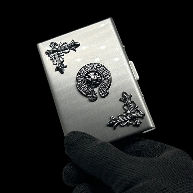 Vintage Gothic Metal Card Holder Wallet – Cross Edition - Twel2Three