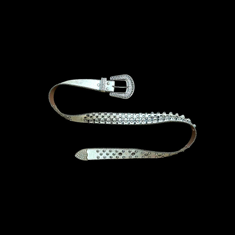 White Gothic Bullet Belt - Twel2Three